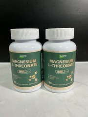2 PACK Magnesium L Threonate – 120x Capsules – 2000 MG per Serving – Non-GMO