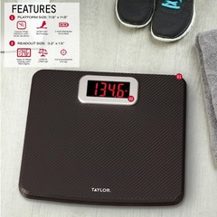 Digital Scales 400 LB Capacity Carbon Fiber Anti-slip Mat 11.8 x 11.8 Inches …
