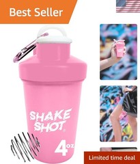 Stylish 4oz Pink Mini Shaker Bottle for Pre-Workout & Small Scoop Supplements