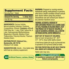 Iron 65 Mg Support Red Blood Cell Production Ferrous Sulfate 325 Mg, 100 Tablets