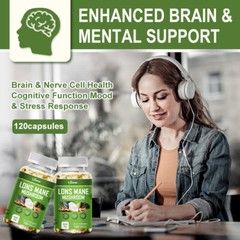Mushroom Extract Complex Capsules Lions Mane Chaga Reishi Focus Memory Immunity