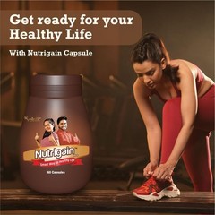 Nutrigain Plus Ayurvedic Weight Gainer Supplement Capsules Unisex, 60tab