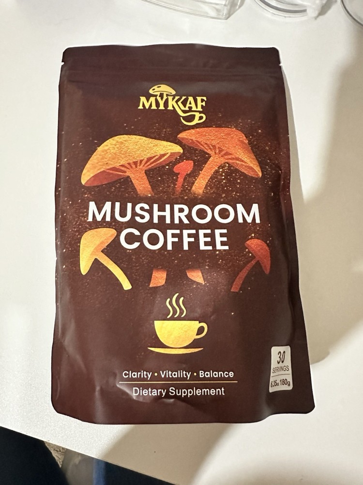 MYKAF Mushroom Coffee Supplement Powder 30 Servings 180g Vegan Gluten-Free