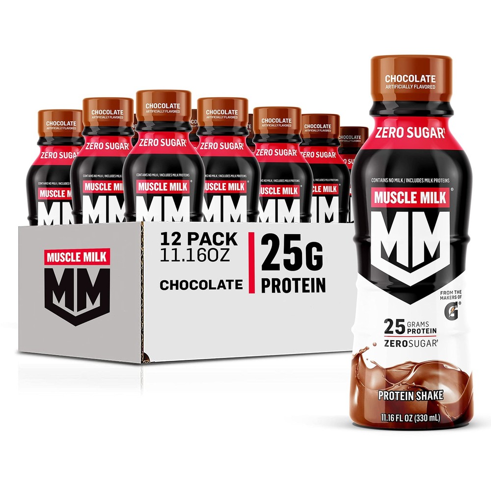 Muscle Milk Genuine Protein Shake, Chocolate, 25g Protein, 11.16 Fl Oz Pack o…