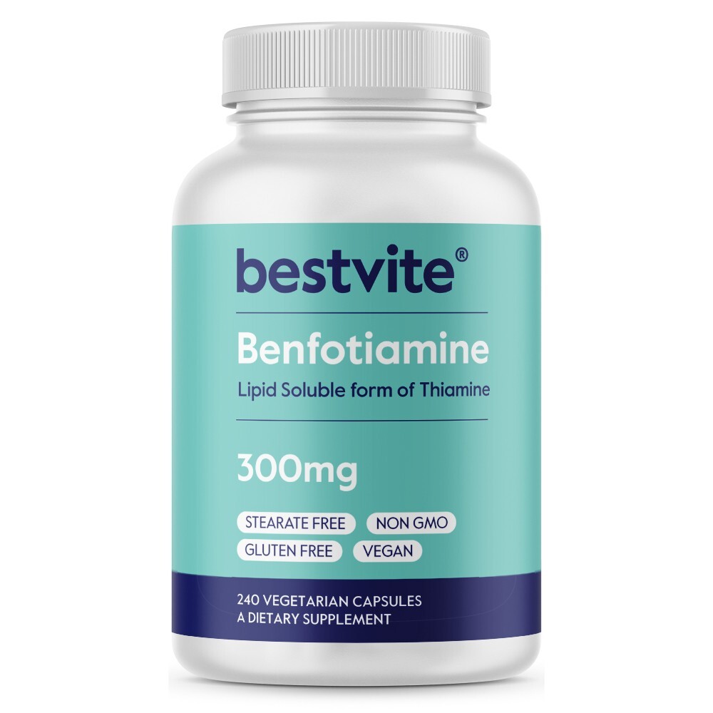 Benfotiamine 300mg (240 Vegetarian Capsules) No Stearates – Vegan