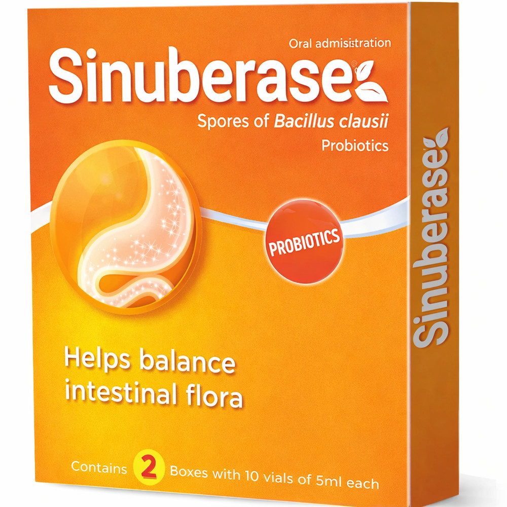 Sinuberase – 20 Bacillus Clausii Probiotic 4 Billion Cfu/5ML – 2 PACK
