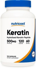 Nutricost Keratin Hydrolized Peptide Capsules – 500MG, 120 Capsules, 60 Servings