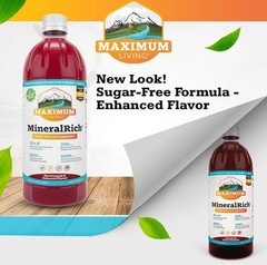 1 BOTTLE MAXIMUM LIVING MINERALRICH LIQUID MINERALS. MINERAL RICH. 32 OZ.