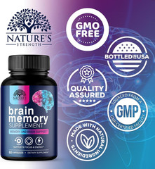 Brain Memory Supplement Pills – 3X Strength Nootropics for Concentration, Clarit