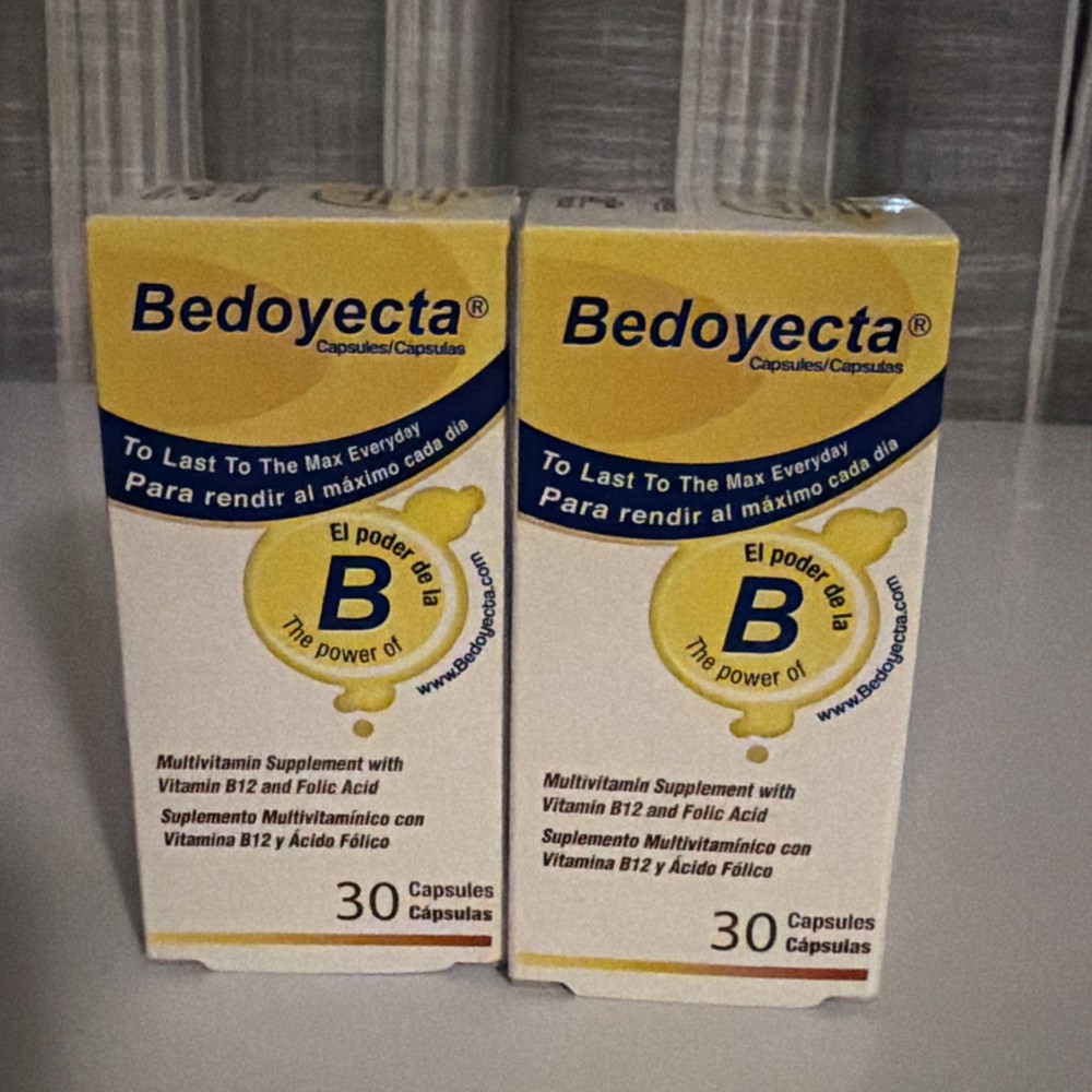 Lot (2) Bedoyecta Multivitamin with Vit. B12 and Folic Acid 30 Caps Each 05/27