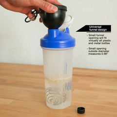 Protein funnel: 2-pack portable supplement holder, protein powder containers