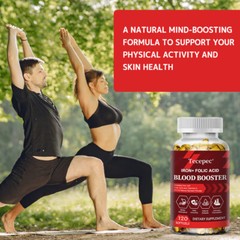 Support supplements containing iron and folic acid, 120 capsules
