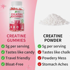 Creatine Monohydrate Gummies Strawberry 90 ct – LOT OF 4 – Noavii expire 05/2027