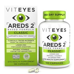 Viteyes AREDS 2 Eye Vitamins, Classic Macular Support, Allergen Free Capsules…
