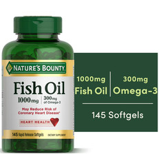 Nature’s Bounty Fish Oil With Omega 3 Softgels, 1000 Mg, 145 Ct