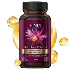 VINIA Piceid Resveratrol Supplement Non-GMO, 60ct Increases Blood Flow
