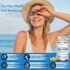 Marine Collagen Capsules 1300mg Hyaluronic Acid,Vitamin C,Skin Health Supplement