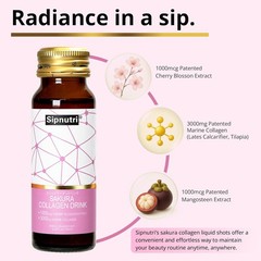 Sakura Collagen Drink with Cherry Blossom Extract, 50 ml x 10 Bottles