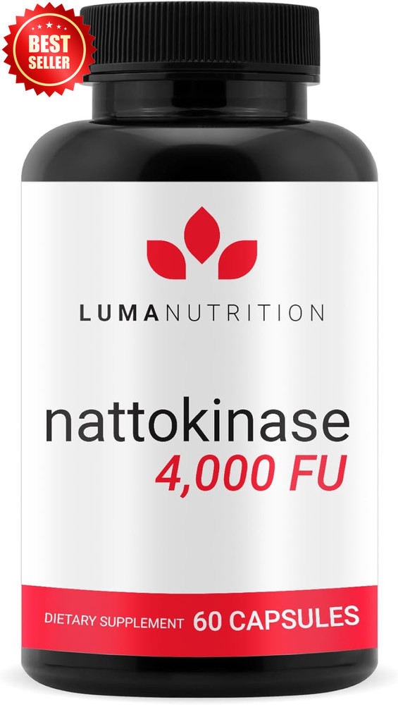 Nattokinase Supplement 4OOO FU Japanese Natto 6O Capsules Vegan US