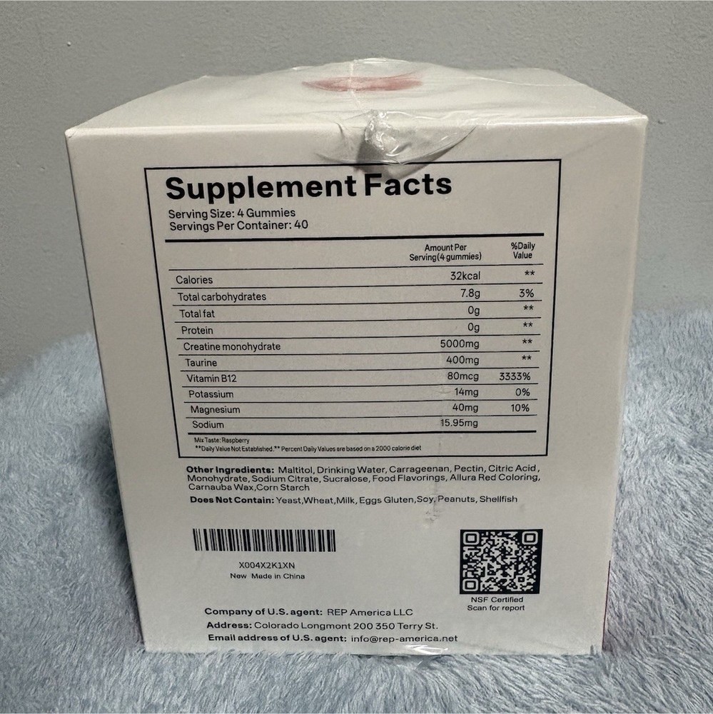 Gabe Sunnybears Creatine Monohydrate Gummies 5000mg Raspberry 160ct 40sv