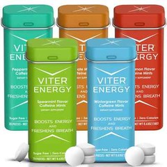 Viter Energy Mints 40mg Caffeine & B Vitamins – Boosts Energy & Freshens Breath