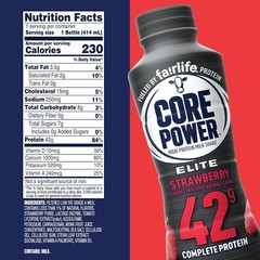 Strawberry High Protein Shake 42g Protein Ready to Drink 14oz 12 Pack