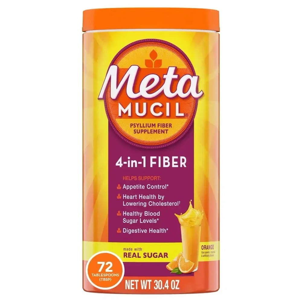 Metamucil Psyllium Fiber Supplement, Orange – 30.4 oz