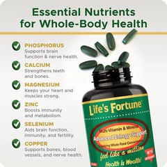 Life’s Fortune Multivitamin All Natural Energy Source Supplying Whole Food Co…