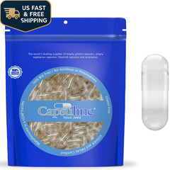 US STOCK Capsuline Size 000 Empty Gelatin Capsules Clear 500 Count DIY Pill Caps