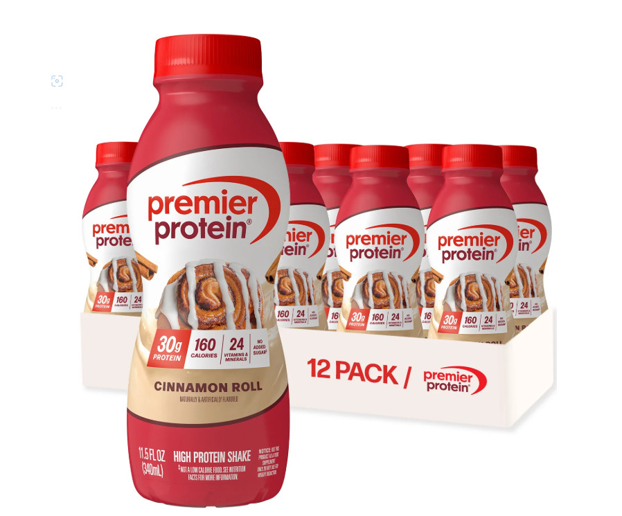 Premier Protein Shake Cinnamon Roll 12ct 30g Protein