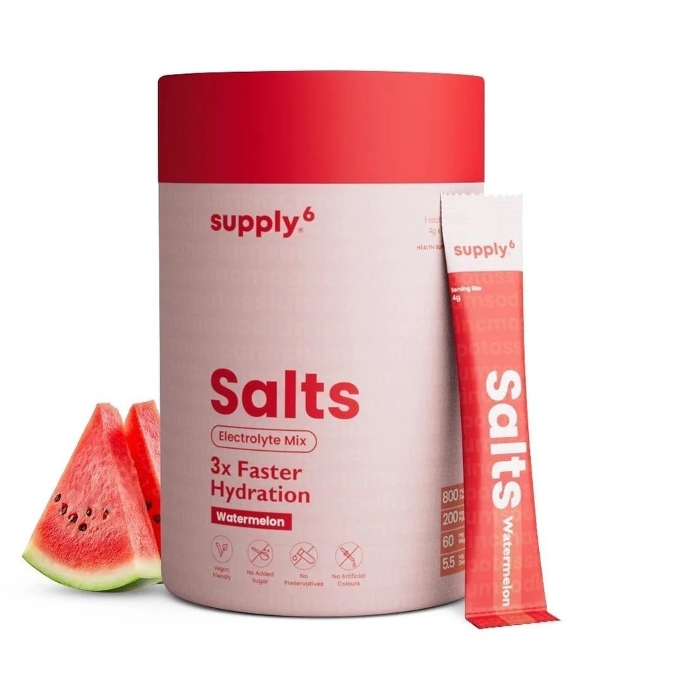 Supply6 Salts | Electrolyte Mix | Zero Added Sugar, (54 Servings, Watermelon) u9