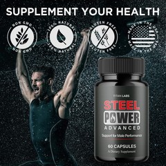 (2 Pack) Steel Power Advanced Male Health Support Supplement SteelPower 120 Caps