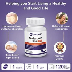 Melatonin, Fast Dissolve Melatonin 10mg Tablets, with L-Theanine, L-Glycine &…