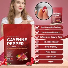 D3+K2 Softgel Pepper Cayenne assistance Blood Vein Leg Heart Vessel Health Vitam