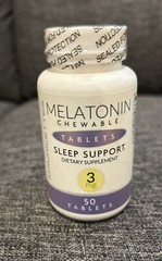 Mauricettes Chewable Melatonin Tablets 3mg 50 Count Exp 4/2025