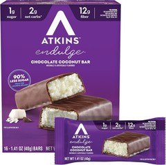Low Sugar Chocolate Coconut Bars – 16 Count, 12g Fiber, Perfect On-the-Go Treat