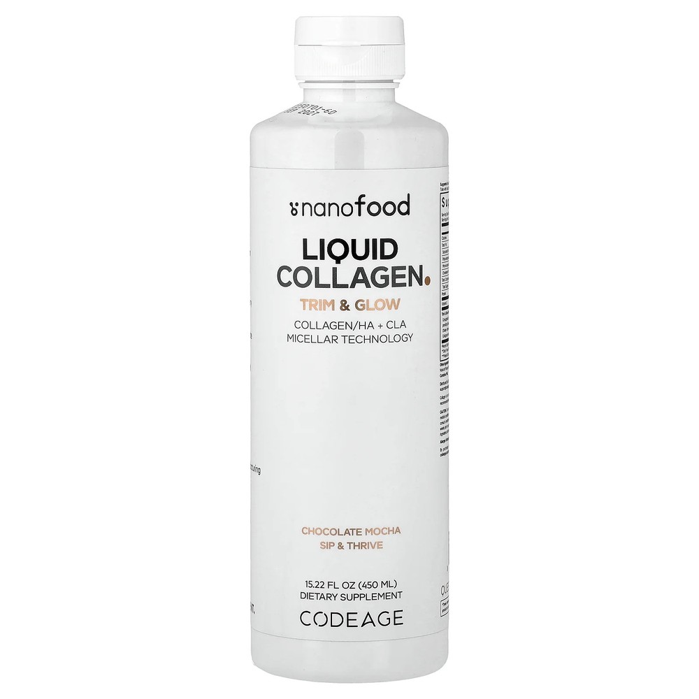 2 X Codeage, Nanofood, Liquid Collagen, Chocolate Mocha, 15.22 fl oz (450 ml)