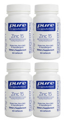 LOT OF 4 – Pure Encapsulations Zinc 15 Picolinate 15mg 60 Caps NEW- EXP 07/2028