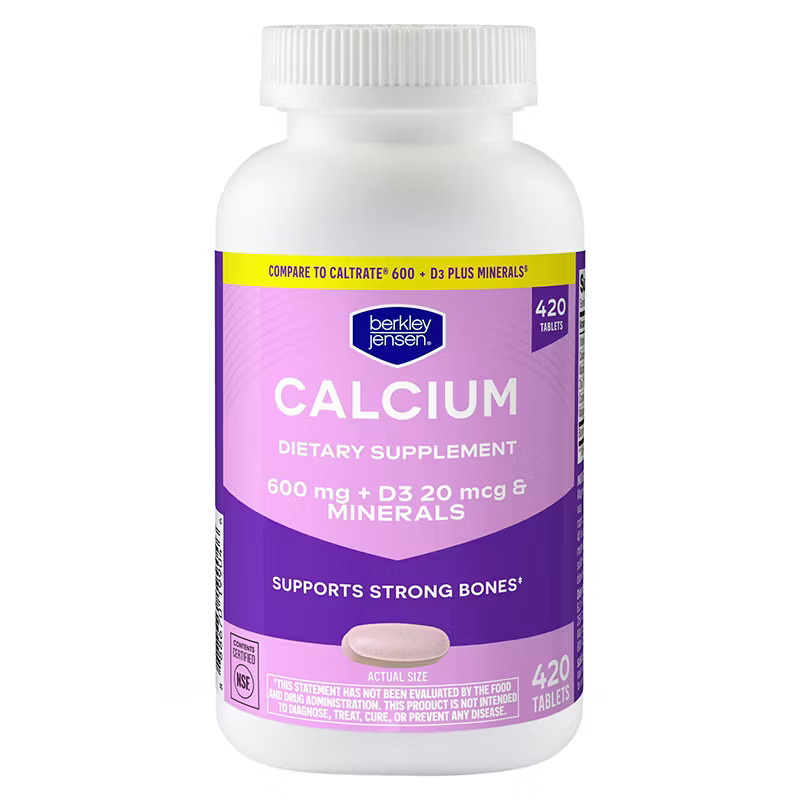 Calcium 600 mg D3 Tablets 420 Ct Compare to Caltrate Berkley Jensen EXP-08/27