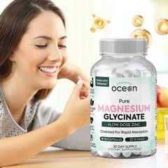 Organics Ocean Pure Magnesium Glycinate with Zinc – Maximum Strength Chelated