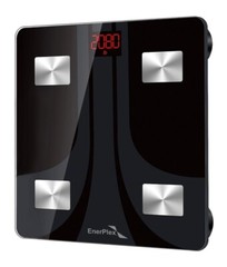 EmerPlex Sleek Black Digital Bathroom Scale 11×11″ Tempered Glass up to 396 lbs