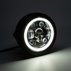 5.75″ Round LED Motorcycle Headlight Assembly, DRL High/Low Beam, Mounting Brack