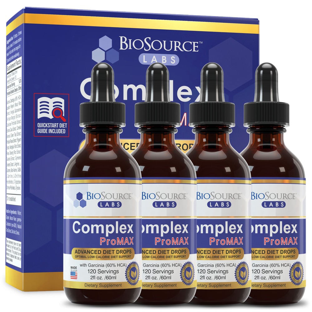 BioSource Labs Complex ProMAX Premium Diet Drops – 2 oz Bottle 4-Pack