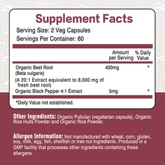 Beet Root 20:1 Extract 8000mg Capsules- Brain, Heart & Blood Pressure Support