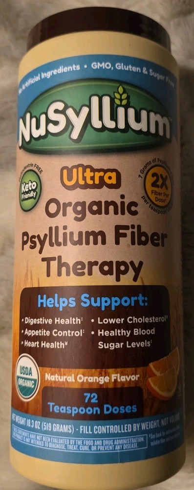 NuSyllium Ultra Psyllium Husk Powder, USDA Organic, 18.3 Ounce (Pack of 1) 12/27