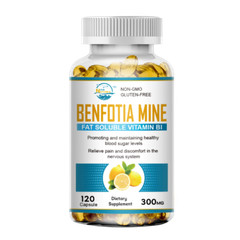 Benfotiamine 300mg Veg Capsules Fat Soluble Thiamine Vit B1 NON-GMO, Gluten Free