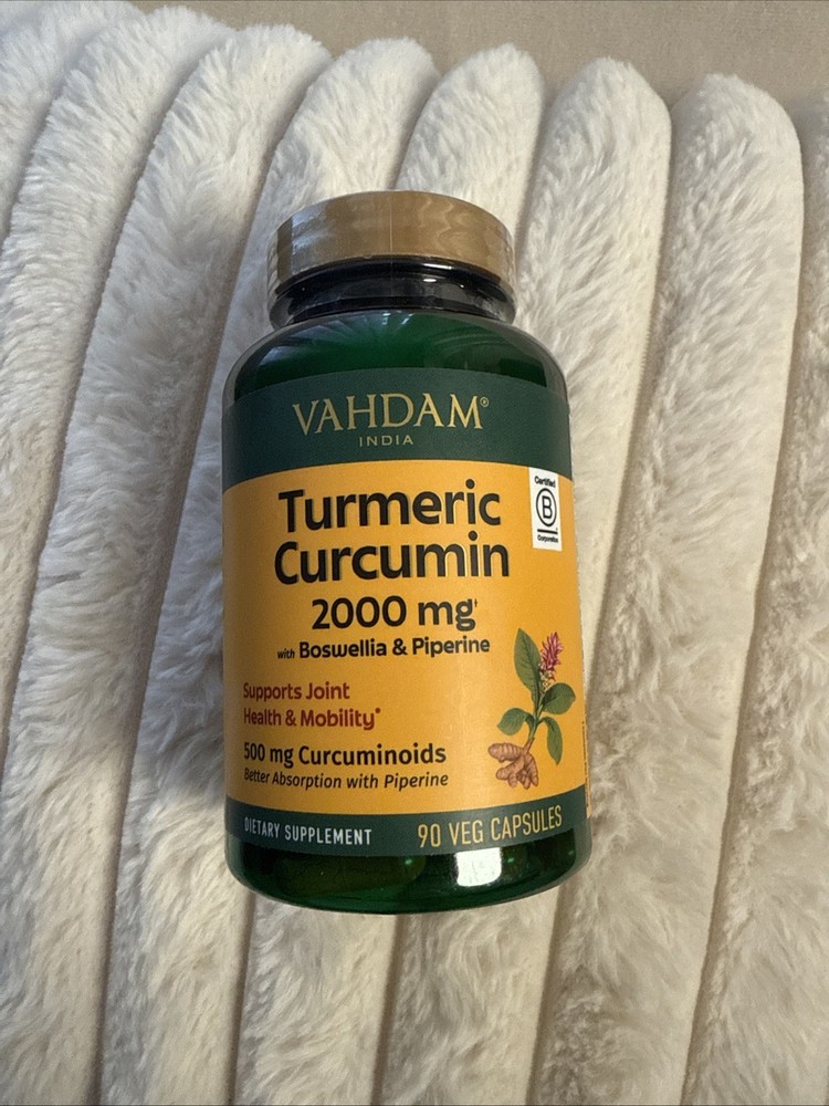 VAHDAM TURMERIC CURCUMIN 2000 MG WITH BOSWELLIA & PIPERINE SEALED EXP 05/28