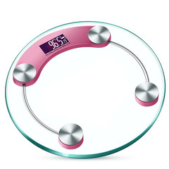 LCD Digital Bathroom Scale Round 180kg/400lb 0.1kg Precision Body Weight