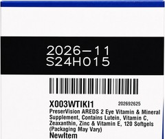 4 Pk Bausch + Lomb PreserVision AREDS 2 Eye Vitamins 120 Mini Softgels Exp 11/26