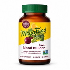 MegaFood Blood Builder Iron Supplement 90 Tablets Energy Support B12 Gentle